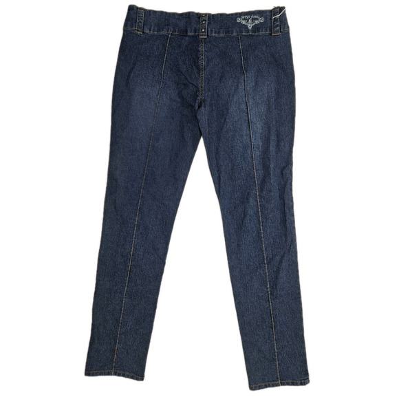 y2k Hip Jeans Women's Size 15 Embellished Stretch 80s Style Rock Grunge Studded - Picture 8 of 13